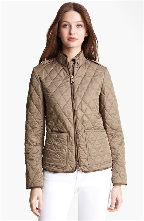 burberry brit quilted jacket with zipper